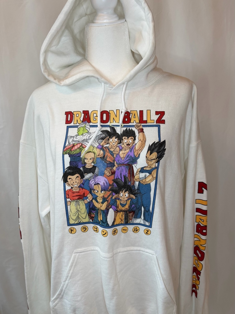 Dragon Ball Z White Zip-Up Hoodie - Graphic Front